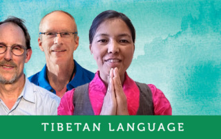 Tibetan language course image with Mark, Nima, and Gerry.