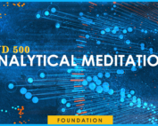 digital graphic image that has the words BUD500 Analytical Meditation. Foundation.